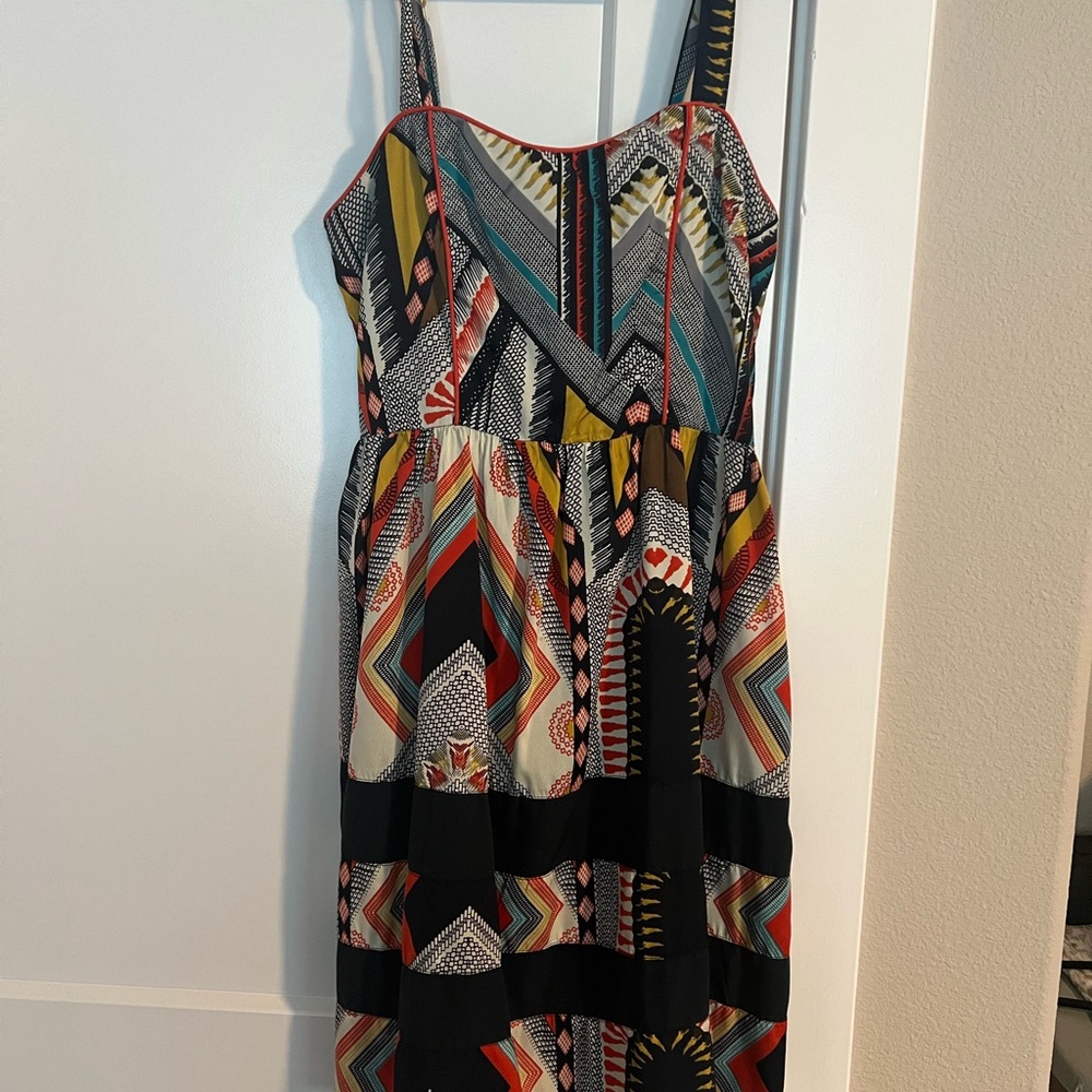 Multicolor Geometric Pattern Dress